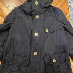 Burberry Quilted Swing Jacket w/ Bracelet Sleeves